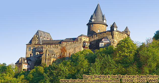 Castle Stahleck above Bacharach on the Rhine River in Germany.