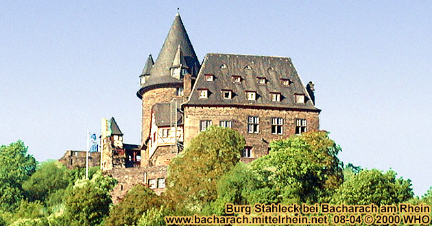 Castle Stahleck high above Bacharach on the Rhine River.