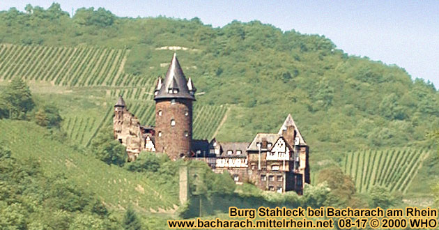 Castle Stahleck high above Bacharach on the Rhine River.