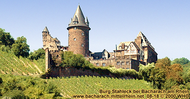 Castle Stahleck high above Bacharach on the Rhine River